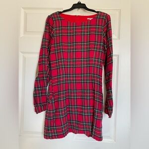 Red plaid flannel dress‎ with pockets